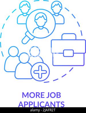 More job applicants blue gradient concept icon Stock Vector