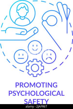 Promoting psychological safety blue gradient concept icon Stock Vector