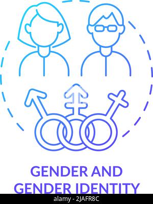 Gender and gender identity blue gradient concept icon Stock Vector