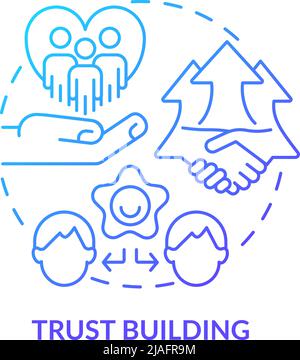 Trust building blue gradient concept icon Stock Vector