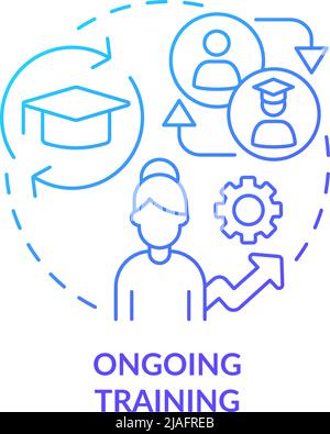 Ongoing training blue gradient concept icon Stock Vector