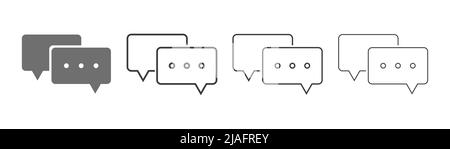 Collection of speech bubble line icons Stock Vector