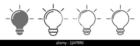 Collection of light bulb idea icons Stock Vector