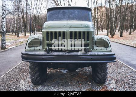 Ryazan, Russia - November 22, 2021: Old Russian military truck ZIL Stock Photo