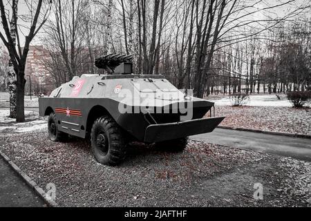 Ryazan, Russia - November 22, 2021: BRDM, Russian armoured reconnaissance and patrol vehicle Stock Photo