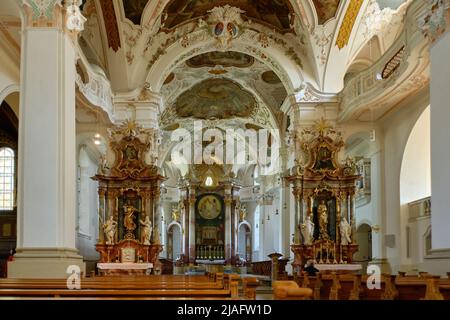 Interior of the monastery church of the Archabbey of St. Martin of the Beuron Benedictine Monastery, Germany. Stock Photo