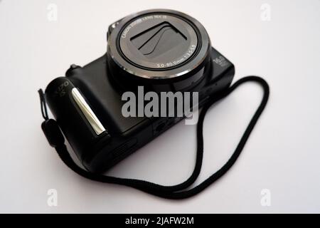 Ryazan, Russia - August 30, 2021: Canon compact digital camera.  Canon PowerShot SX170IS Digital Camera Stock Photo