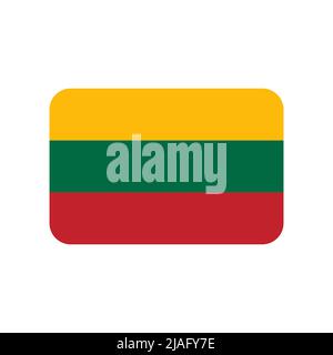 Lithuania flag vector icon on white background Stock Vector