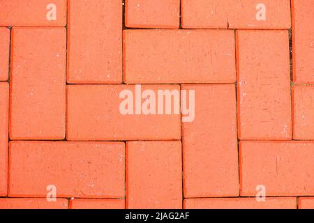 Texture of red brick masonry close up Stock Photo