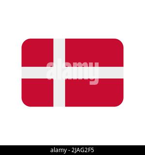 Denmark flag vector icon on white background Stock Vector