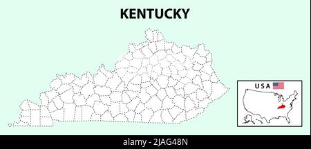 Kentucky state outline administrative and political vector map in black ...