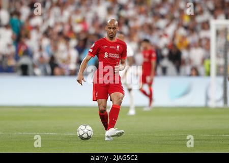 Saint-Denis, France. 28th May, 2022. Fabinho (Liverpool) Football/Soccer : UEFA Champions League Final match between Liverpool FC 0-1 Real Madrid CF at Stade de France in Saint-Denis, France . Credit: Mutsu Kawamori/AFLO/Alamy Live News Stock Photo