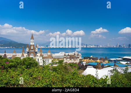 Nha Trang City -  Vietnam April 23 2022: Sunny day in Vinpearl Nha Trang resort view to the City Stock Photo