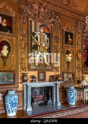 The Carved Room at Petworth House in West Sussex, United Kingdom.  Petworth is a late 17th-century Grade I listed country house, rebuilt in 1688 by Ch Stock Photo