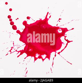 Red blot isolated on white Stock Photo