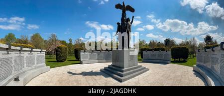 The Polish Memorial at the National Memorial Arboretum in Alrewas, near Lichfield, Staffordshire in the United Kingdom. It is a British site of nation Stock Photo