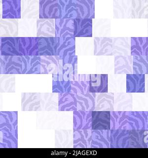 Random patchwork purple mosaic pixel grid seamless pattern. Modern ...