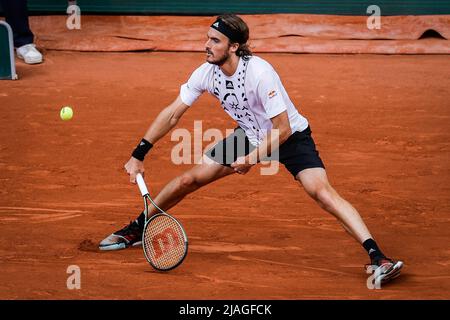 Paris, France - May 30, 2022, Stefanos TSITSIPAS of Greece during the Day nine of Roland-Garros 2022, French Open 2022, Grand Slam tennis tournament on May 30, 2022 at Roland-Garros stadium in Paris, France - Photo: Matthieu Mirville/DPPI/LiveMedia Stock Photo