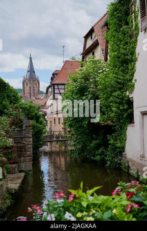 Wissembourg city view at the Lauter river Stock Photo
