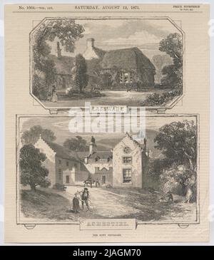 The Scott Centenary. Lasswade. Ashestiel. '. On the hundredth birthday of Sir Walter Scott; Lasswade and Ashestiel, Scott's place of residence (from' The Illustrated London News '). Unknown Stock Photo