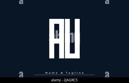Alphabet letters Initials Monogram logo AU, UA Stock Vector