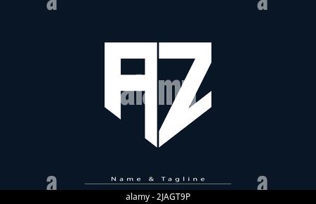 Alphabet letters Initials Monogram logo AZ, ZA Stock Vector