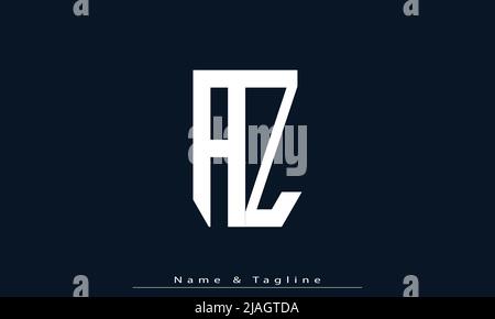 Alphabet letters Initials Monogram logo AZ, ZA Stock Vector