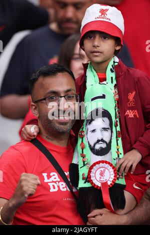 Paris, France, 28th May 2022. Liverpool fans during the UEFA Champions League match at Stade de France, Paris. Picture credit should read: Jonathan Moscrop / Sportimage Stock Photo