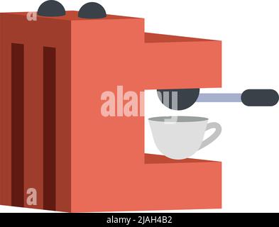 Coffee machine semi flat color vector object Stock Vector