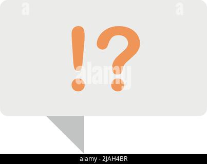 Speech box with exclamatory and question mark semi flat color vector object Stock Vector