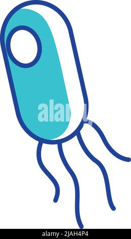Bacterium semi flat color vector element Stock Vector