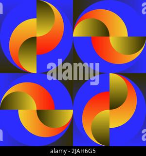 Pop Art style seamless pattern graphics with weird and bizarre motif aesthetics, built with a generative design approach and minimalist geometric form Stock Vector