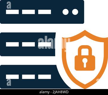 Database, protection, security icon. - Perfect use for print media, web, stock images, commercial use or any kind of design project. Stock Vector