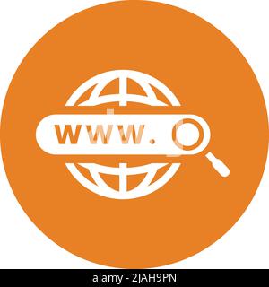 Domain, registration, www icon is use in designing and developing websites, commercial, print media, web or any type of design project. Stock Vector