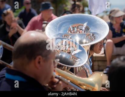 Brass band on the seafront Stock Photo