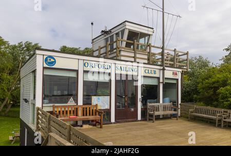 Exterior of the Orford Sailing Club located close to the Orford Quay. Orford, Suffolk. UK. Stock Photo
