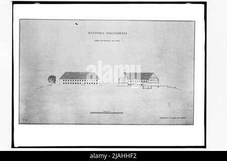 Draft for the Rasthaus Hochstraß on the Reichsautobahn (Southeast view) Stock Photo
