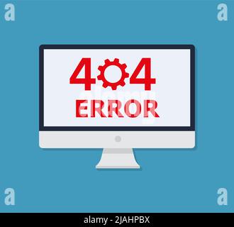 404 Error page not found on computer, tablet, mobile phone screen. Internet link error sign. Eps 10 Stock Vector