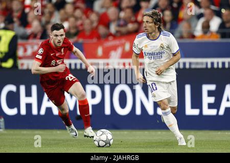 L-R) Andy Robertson (Liverpool), Luka Modric (Real), MAY 26, 2018