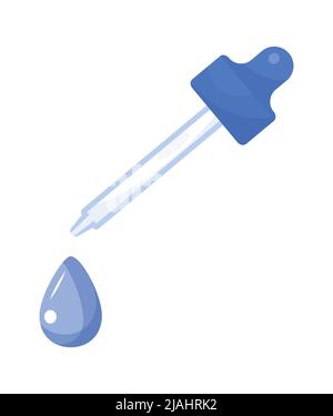 Pipette icon vector on the white background. Eye dropper with drop illustration for medic Stock Vector