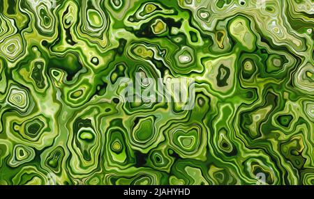 Green jade abstract smooth patterned background. Surface swirls illustration with liquid appearance. Stock Photo