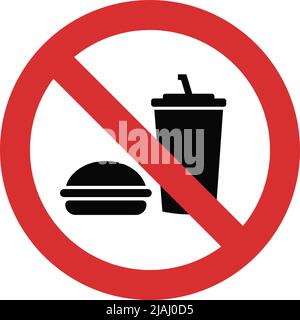 Isolated food and drink prohibition vector icon. Stock Vector