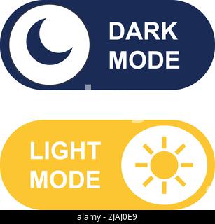 Colorful Day light mode and dark mode. Slider Icon vector. Stock Vector