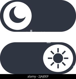 Day light mode and dark mode. Slider Icon. Monochromatic vector. Stock Vector