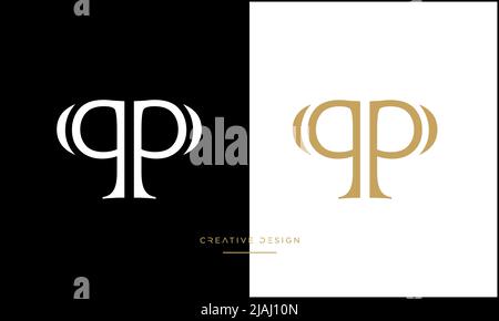 Alphabet Letters PP or P Abstract Icon Logo Monogram Stock Vector