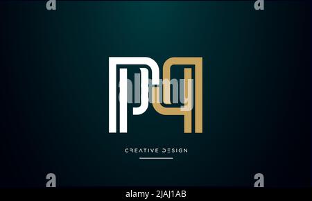 Alphabet Letters PQ, QP, P or Q initial Logo Monogram Stock Vector