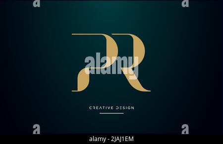 Alphabet Letters PR, RP, P or R Abstract Logo Icon Monogram Stock Vector