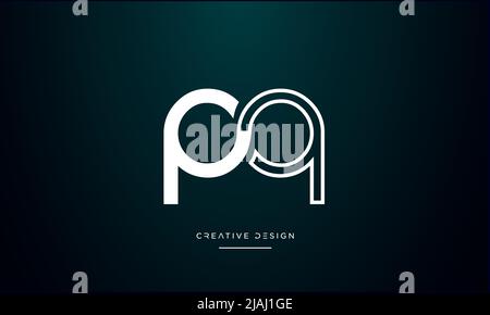Alphabet Letters PQ, QP, P or Q initial Logo Monogram Stock Vector