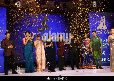 May 29, 2022, Kolkata, West Bengal, India: 'Couple No 1' contest grand finale. Fashion Show was followed by unveiling it's exclusive bridal collection of MAHIRA - The Bridal Jewellery Couture at the event. (Credit Image: © Dipa Chakraborty/Pacific Press via ZUMA Press Wire) Stock Photo