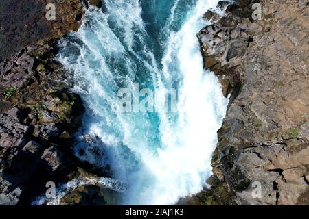Hlaupatungufoss waterfall in Brúará river, Iceland Stock Photo